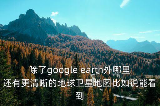 除了google earth外哪里还有更清晰的地球卫星地图比如说能看到