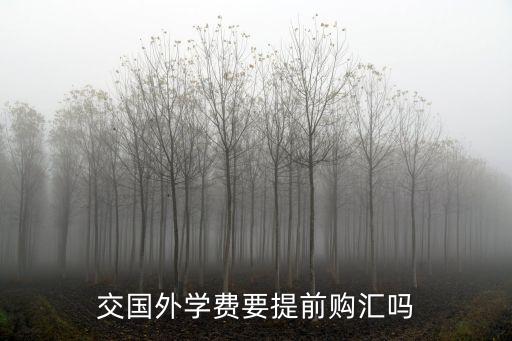 交国外学费要提前购汇吗
