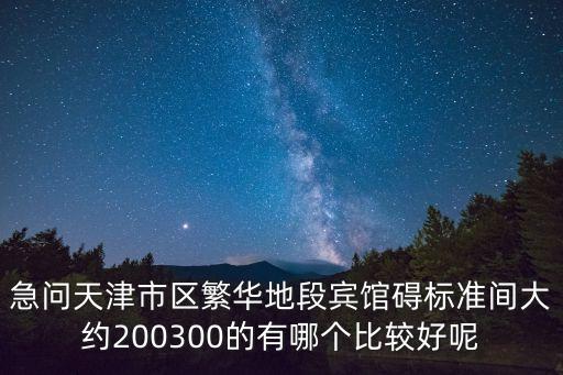 急问天津市区繁华地段宾馆碍标准间大约200300的有哪个比较好呢