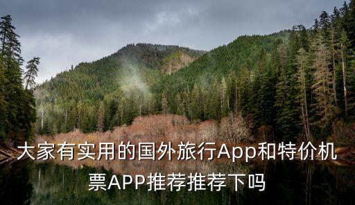 大家有实用的国外旅行App和特价机票APP推荐推荐下吗