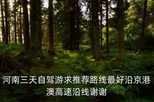 河南三天自驾游求推荐路线最好沿京港澳高速沿线谢谢