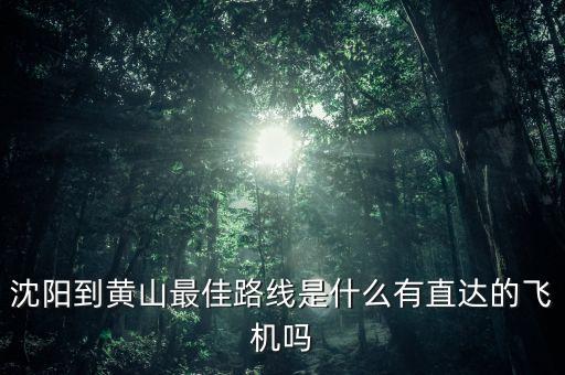 沈阳到黄山最佳路线是什么有直达的飞机吗