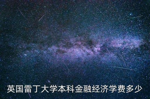 英国雷丁大学本科金融经济学费多少