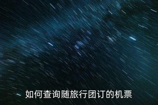 如何查询随旅行团订的机票