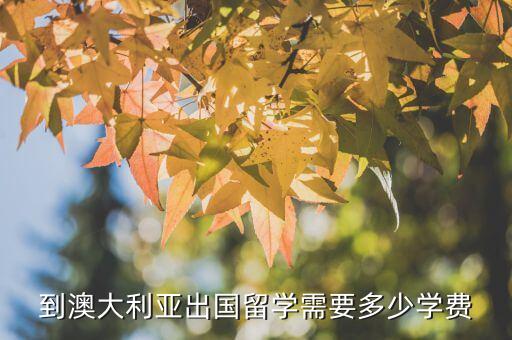 到澳大利亚出国留学需要多少学费