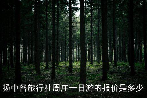 扬中各旅行社周庄一日游的报价是多少