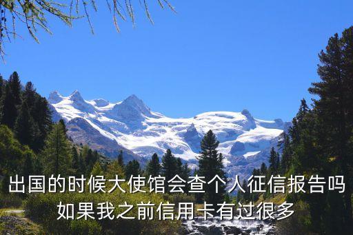 出国的时候大使馆会查个人征信报告吗如果我之前信用卡有过很多