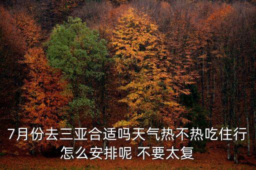 7月份去三亚合适吗天气热不热吃住行怎么安排呢 不要太复