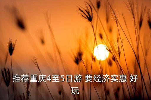 推荐重庆4至5日游 要经济实惠 好玩