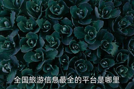 全国旅游信息最全的平台是哪里