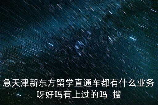 急天津新东方留学直通车都有什么业务呀好吗有上过的吗  搜