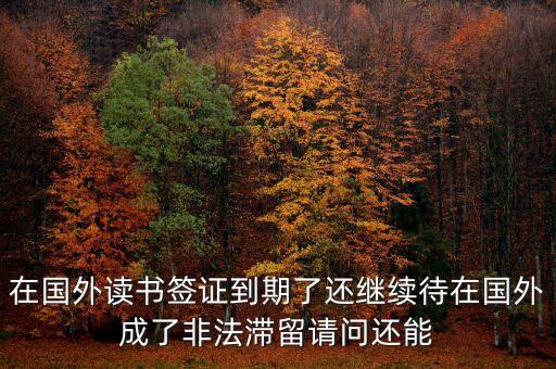 在国外读书签证到期了还继续待在国外成了非法滞留请问还能