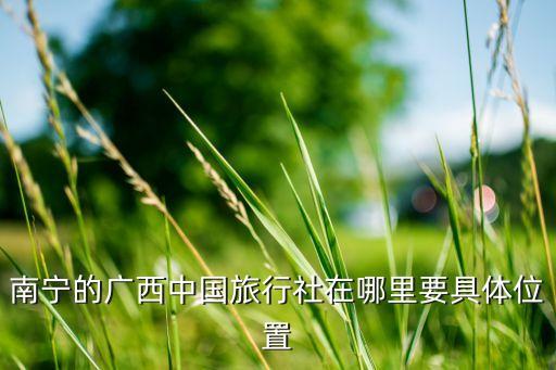 南宁的广西中国旅行社在哪里要具体位置
