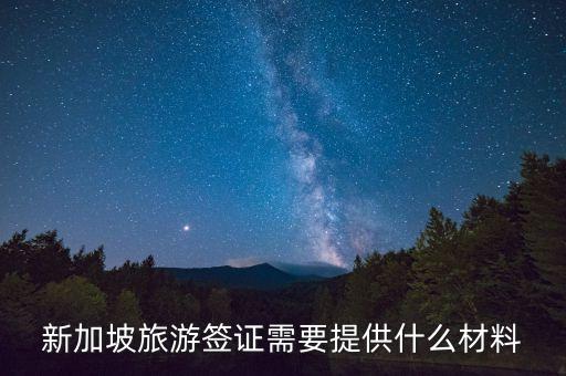 新加坡旅游签证需要提供什么材料
