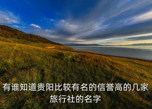 有谁知道贵阳比较有名的信誉高的几家旅行社的名字