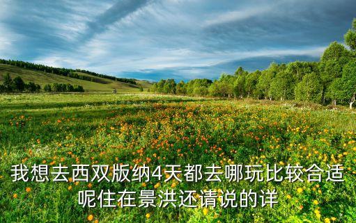 我想去西双版纳4天都去哪玩比较合适呢住在景洪还请说的详