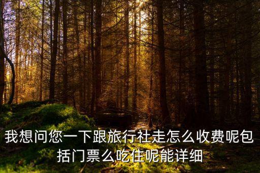 我想问您一下跟旅行社走怎么收费呢包括门票么吃住呢能详细