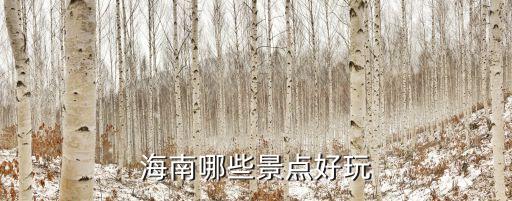海南哪些景点好玩