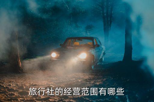 旅行社的经营范围有哪些