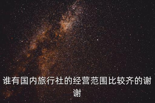 国内旅游公司的经营范围，国内旅行社及传媒公司详细的经营范围有哪些