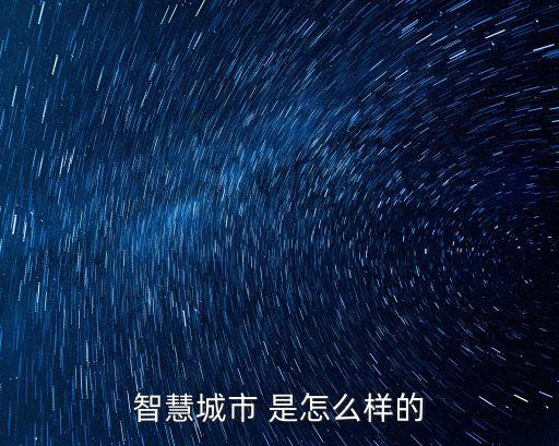 智慧城市 是怎么样的