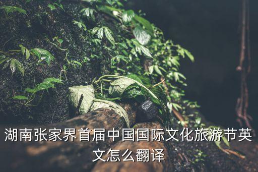 湖南张家界首届中国国际文化旅游节英文怎么翻译