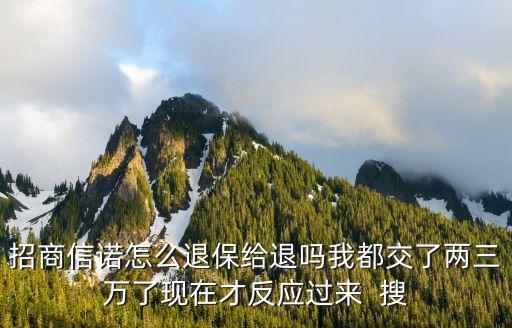 招商信诺怎么退保给退吗我都交了两三万了现在才反应过来  搜