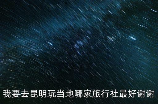 我要去昆明玩当地哪家旅行社最好谢谢