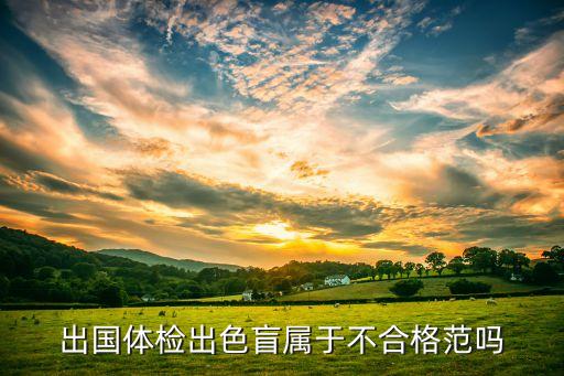 出国体检出色盲属于不合格范吗