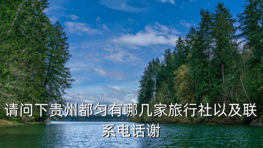 请问下贵州都匀有哪几家旅行社以及联系电话谢