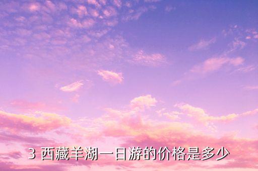 3 西藏羊湖一日游的价格是多少
