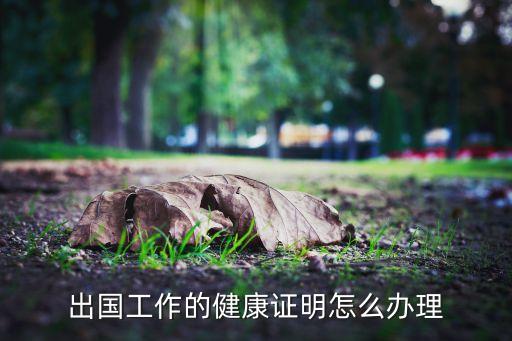 出国工作的健康证明怎么办理
