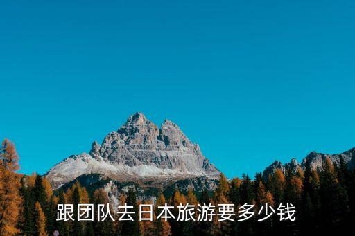 跟团队去日本旅游要多少钱