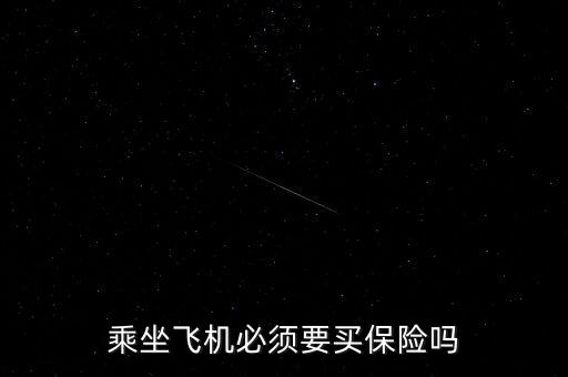 乘坐飞机必须要买保险吗