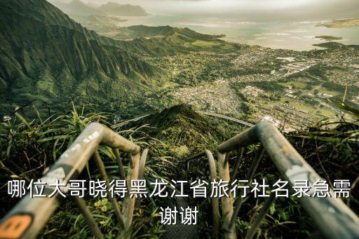 哪位大哥晓得黑龙江省旅行社名录急需谢谢