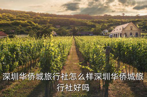 深圳华侨城旅行社怎么样深圳华侨城旅行社好吗
