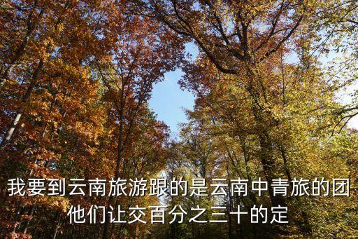 我要到云南旅游跟的是云南中青旅的团他们让交百分之三十的定