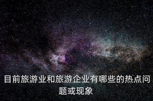 目前旅游业和旅游企业有哪些的热点问题或现象