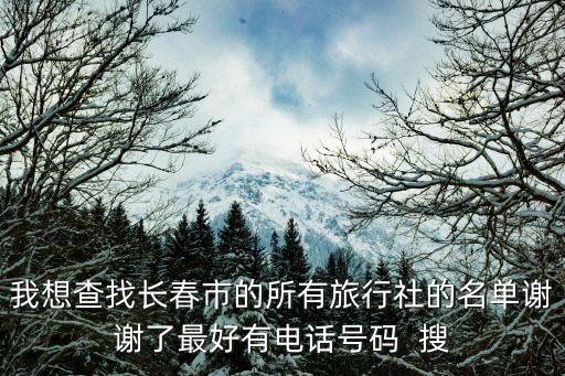 我想查找长春市的所有旅行社的名单谢谢了最好有电话号码  搜