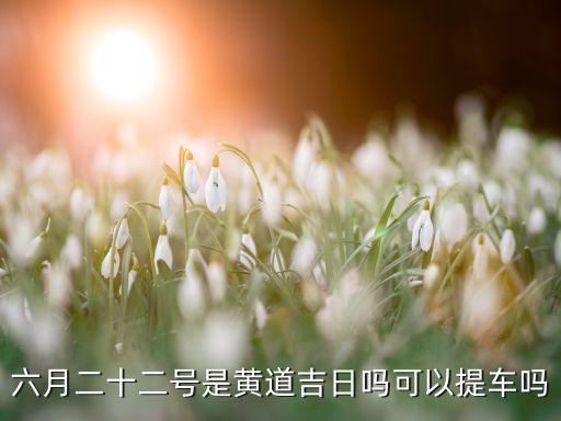 六月二十二号是黄道吉日吗，六月二十二是黄道吉日吗出行可以吗