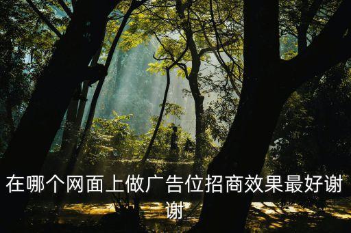 在哪个网面上做广告位招商效果最好谢谢