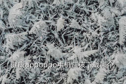 健康appoppo手机应该下载哪个呢