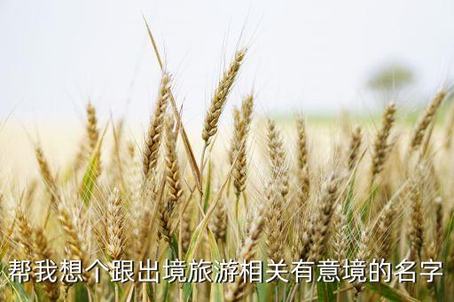 帮我想个跟出境旅游相关有意境的名字