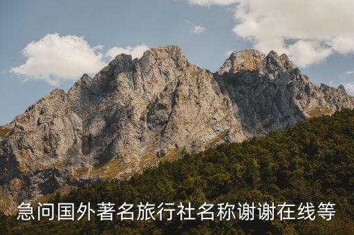 急问国外著名旅行社名称谢谢在线等