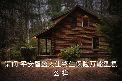 请问 平安智盈人生终生保险万能型怎么 样