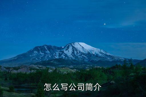 怎么写公司简介