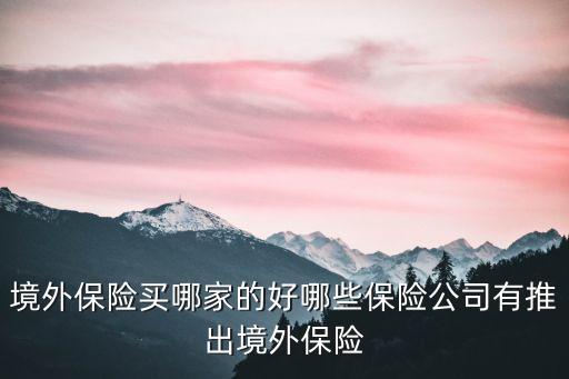 境外保险买哪家的好哪些保险公司有推出境外保险