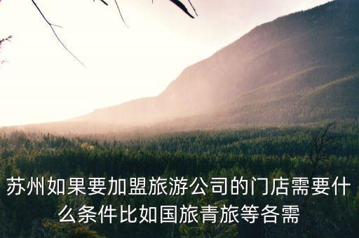苏州如果要加盟旅游公司的门店需要什么条件比如国旅青旅等各需
