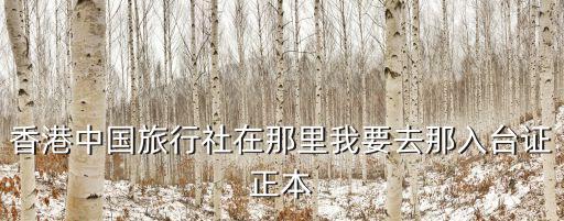 香港当地旅行社联系电话，香港中国旅行社在那里我要去那入台证正本