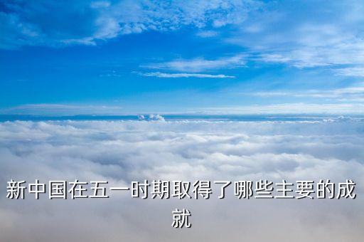 新中国在五一时期取得了哪些主要的成就